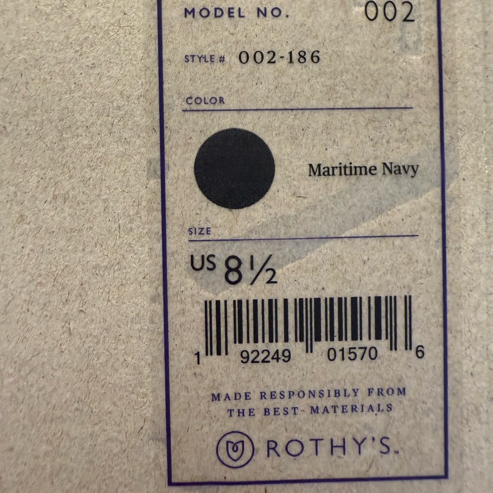NWB Rothy’s The Point Slip On Shoes Maritime Navy - Picture 6 of 6